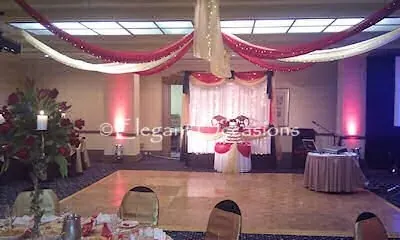 Fabric On Ceiling for Red and gold draping