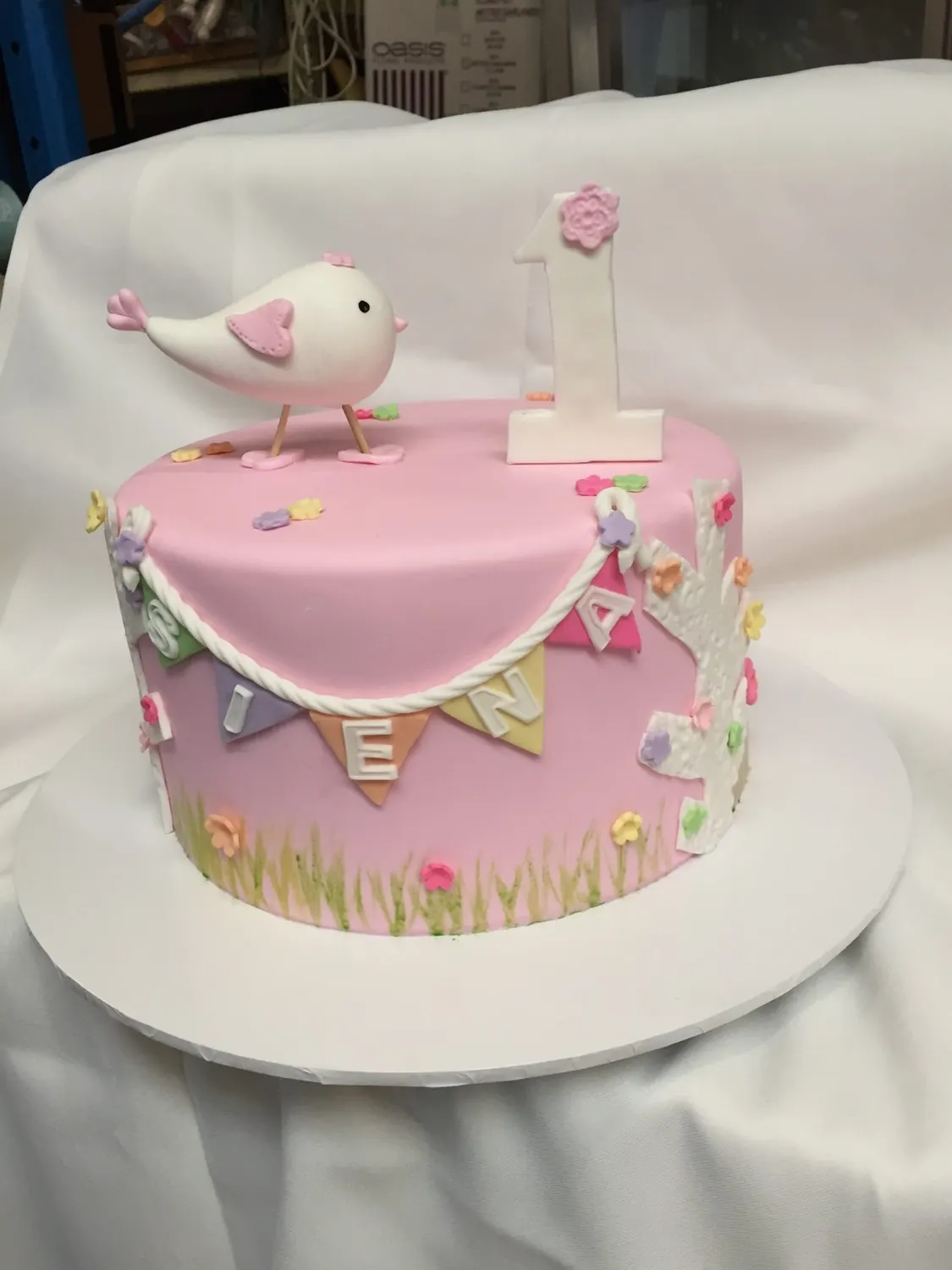 Bird Cake for Pink garden cake
