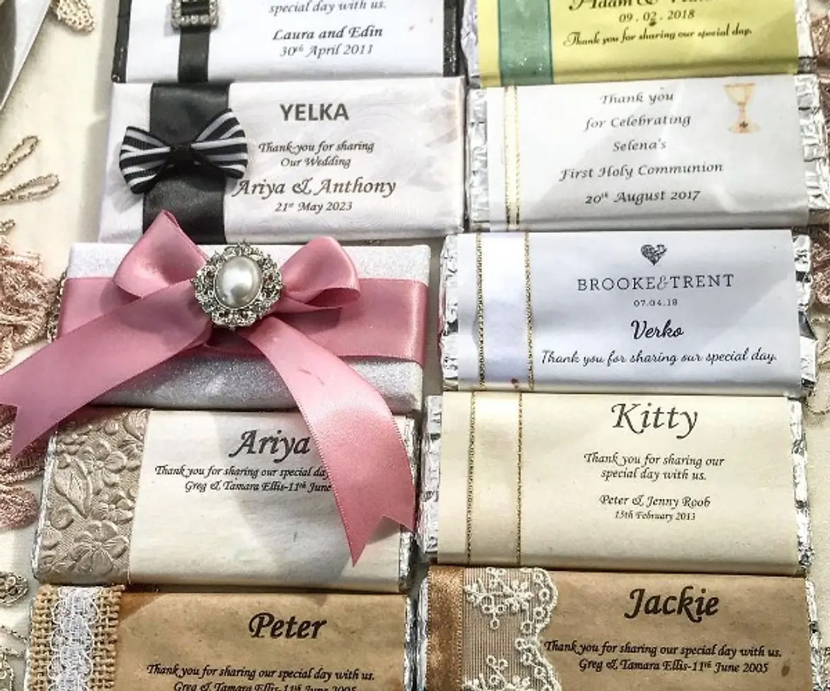 Personalised chocolate wrappers