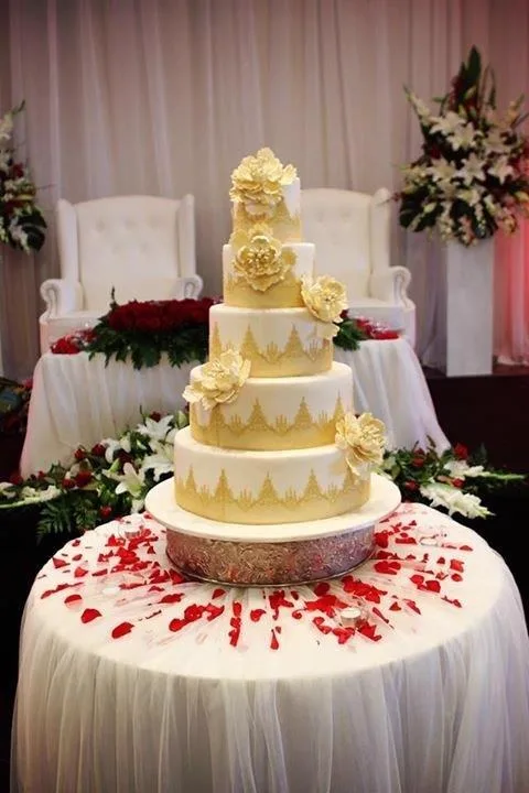 Gold Tiered Celebration Cake