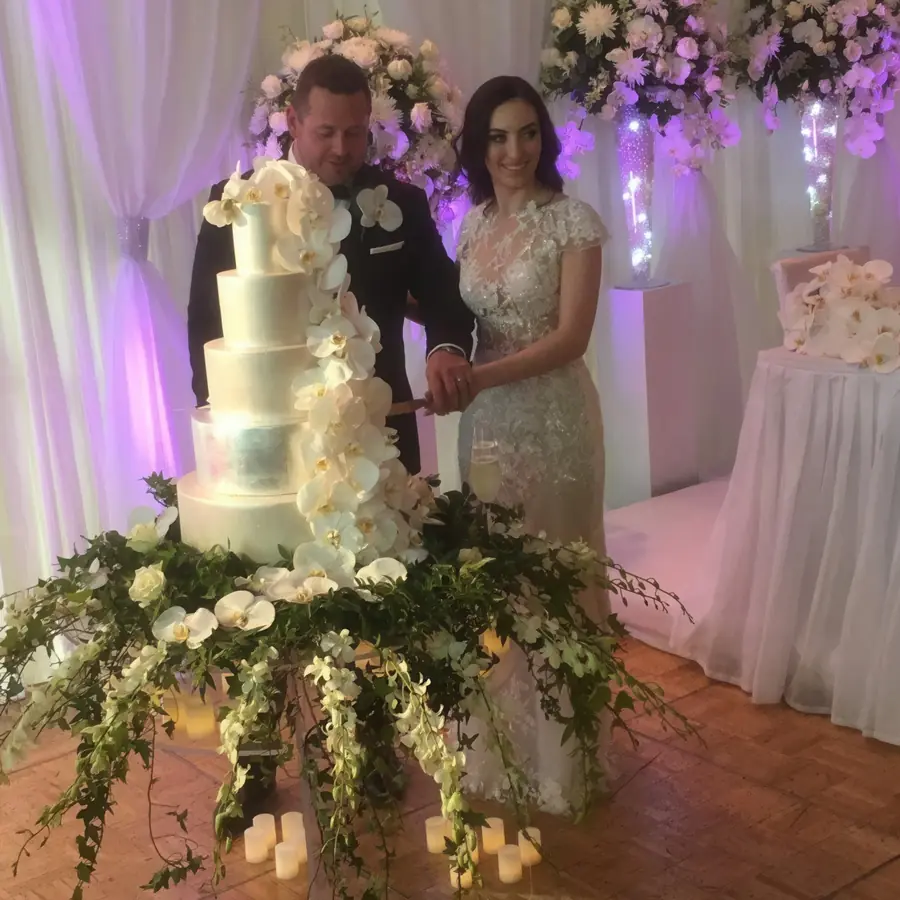 Floral Backdrop Couple
