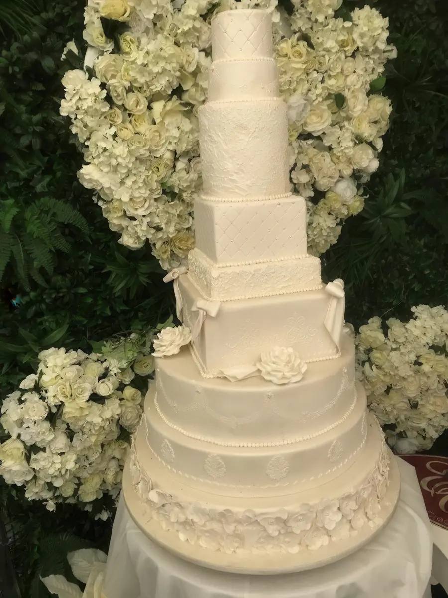 White Tiered Wedding Cake