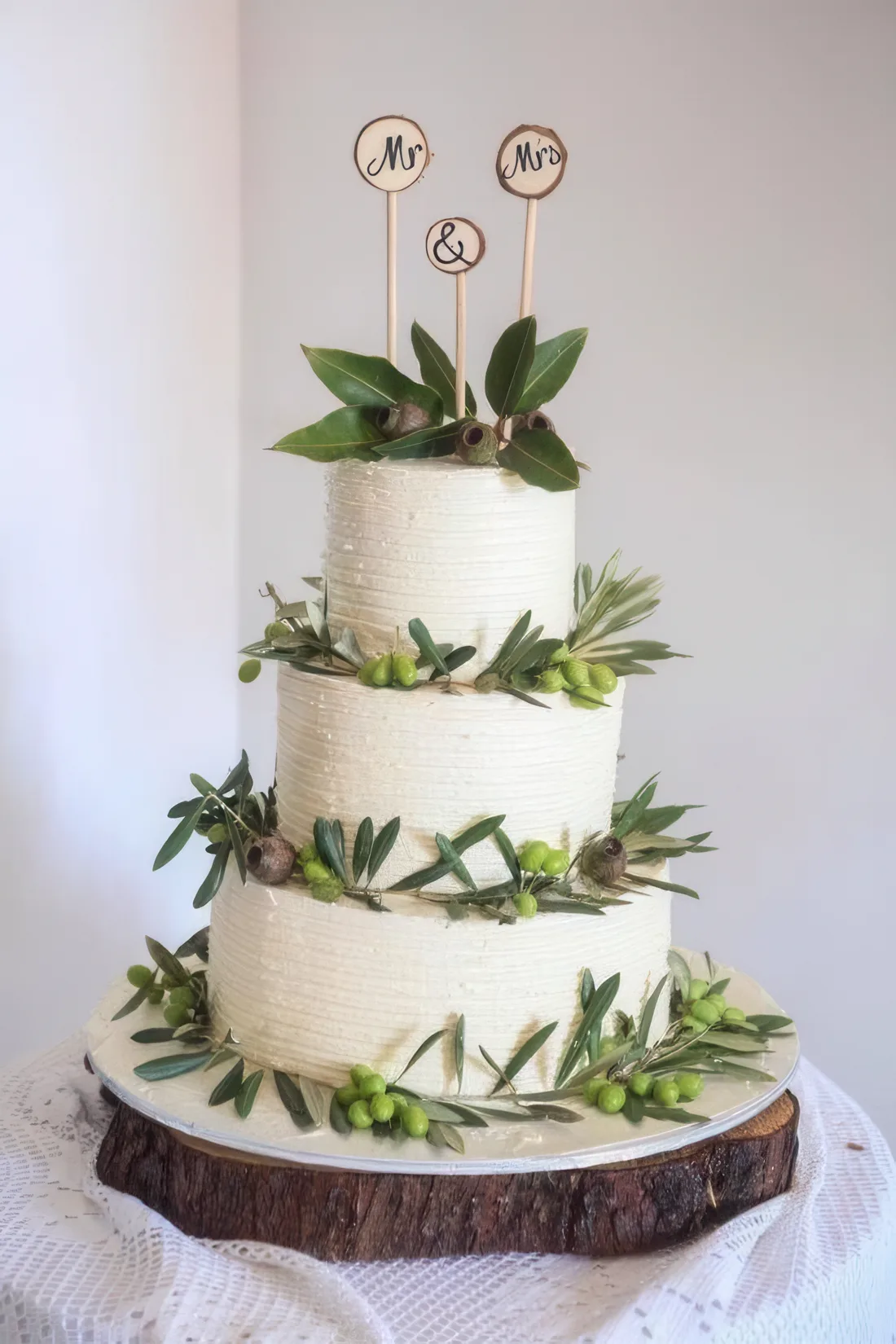 Floral Naked Wedding Cake