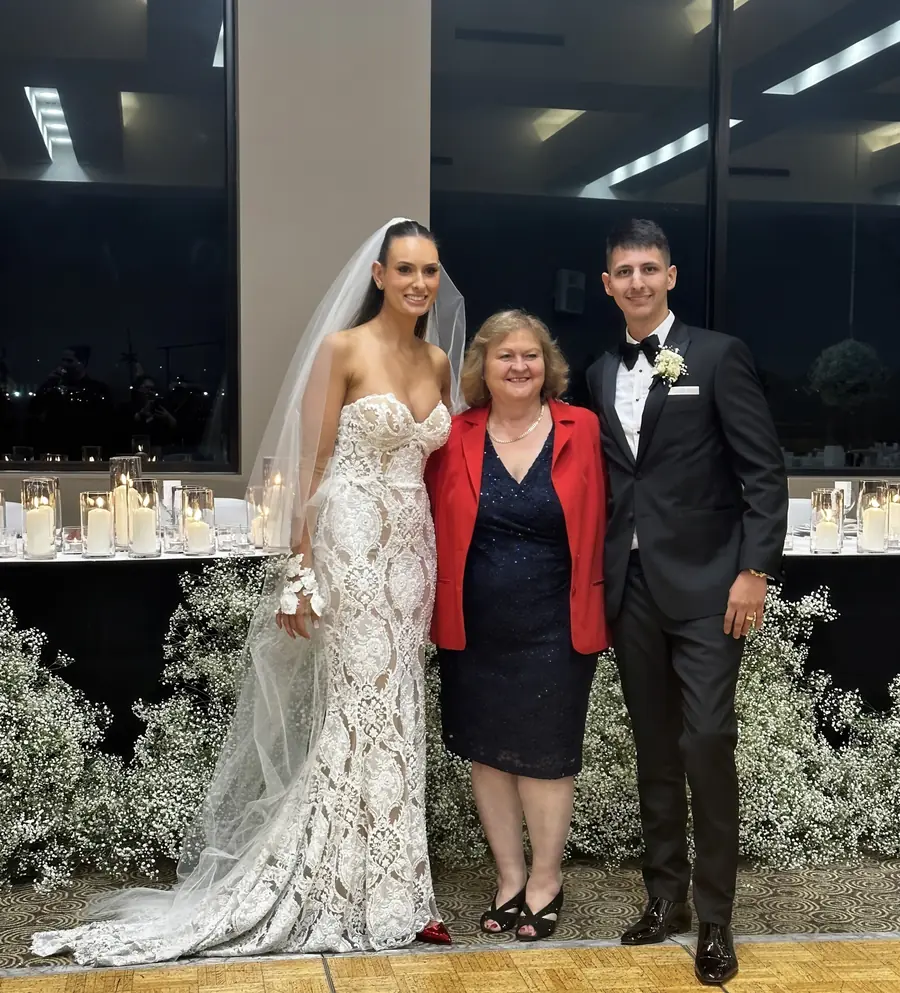 Wedding party floral backdrop