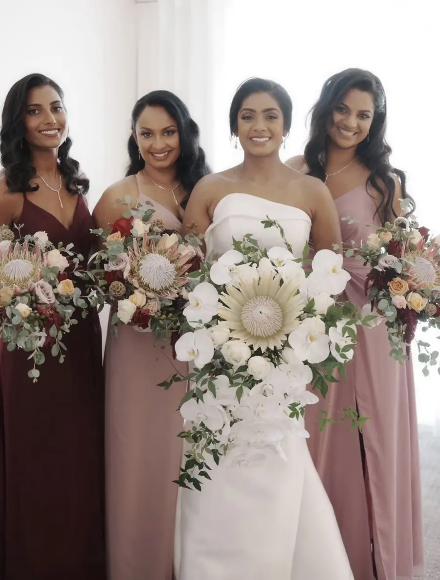 Wedding bouquet floral styling