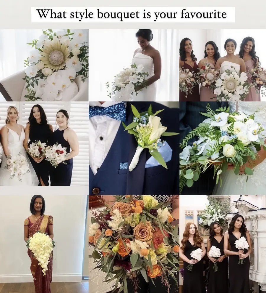 Wedding bouquet floral styling
