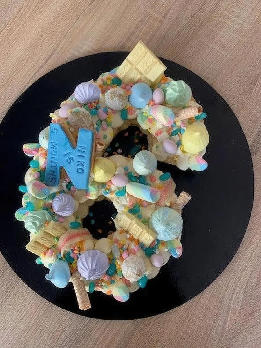 Blue floral celebration cake