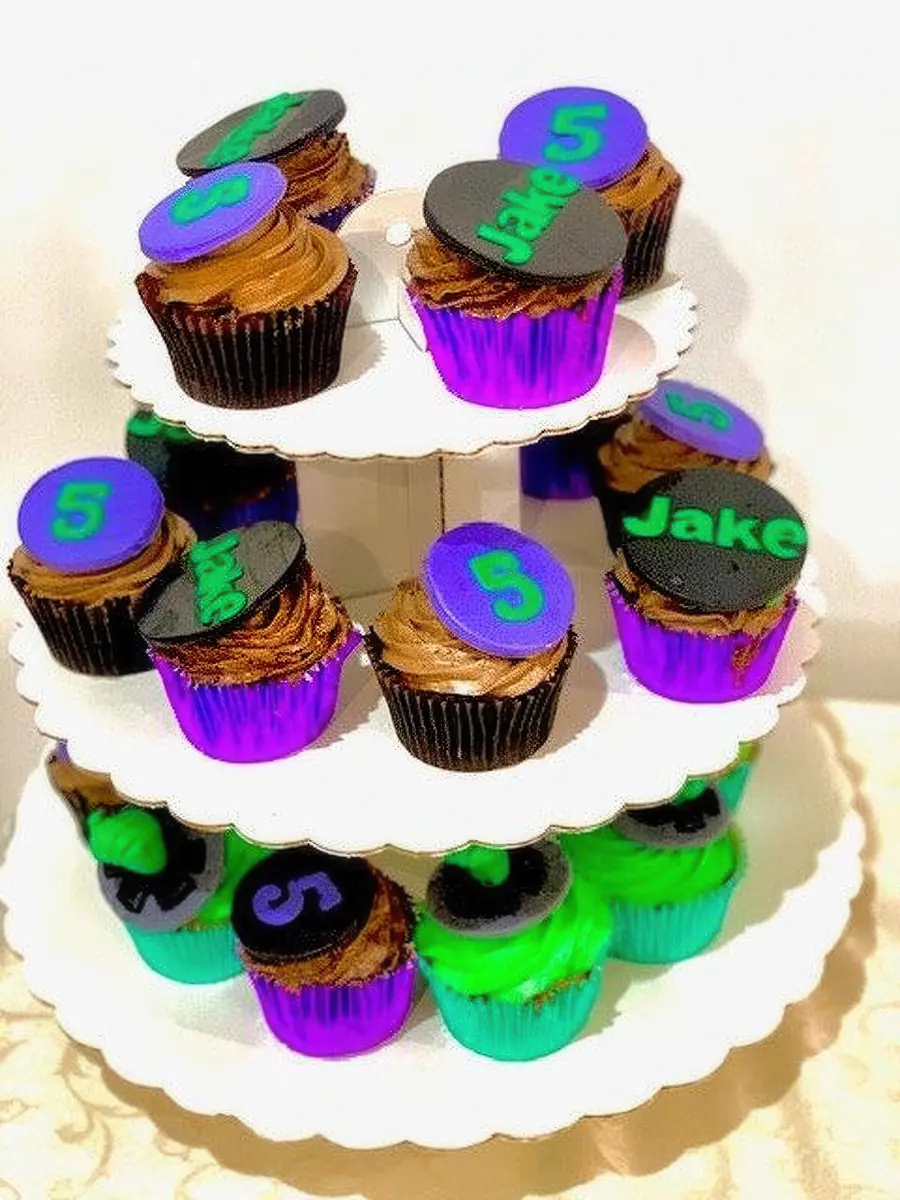 Bright cupcake tower