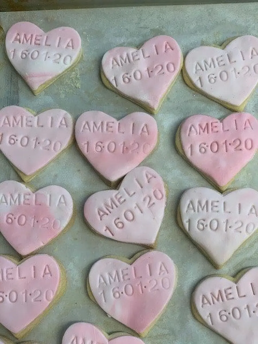 Personalised heart cookies