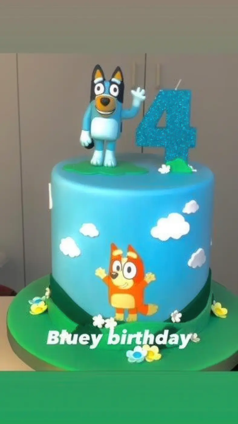Blue children's birthday cake