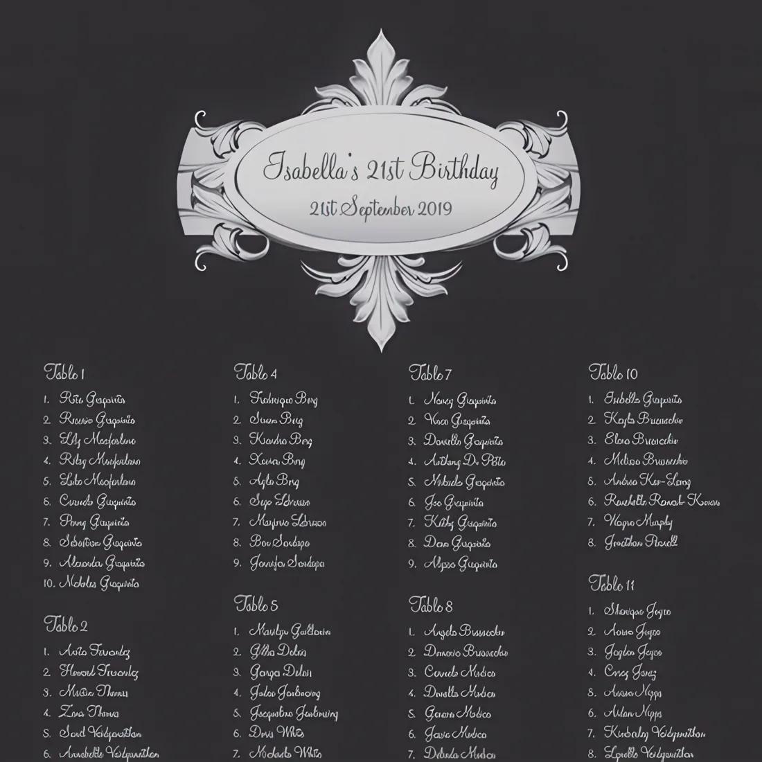 Seating Plan Guest Board 01