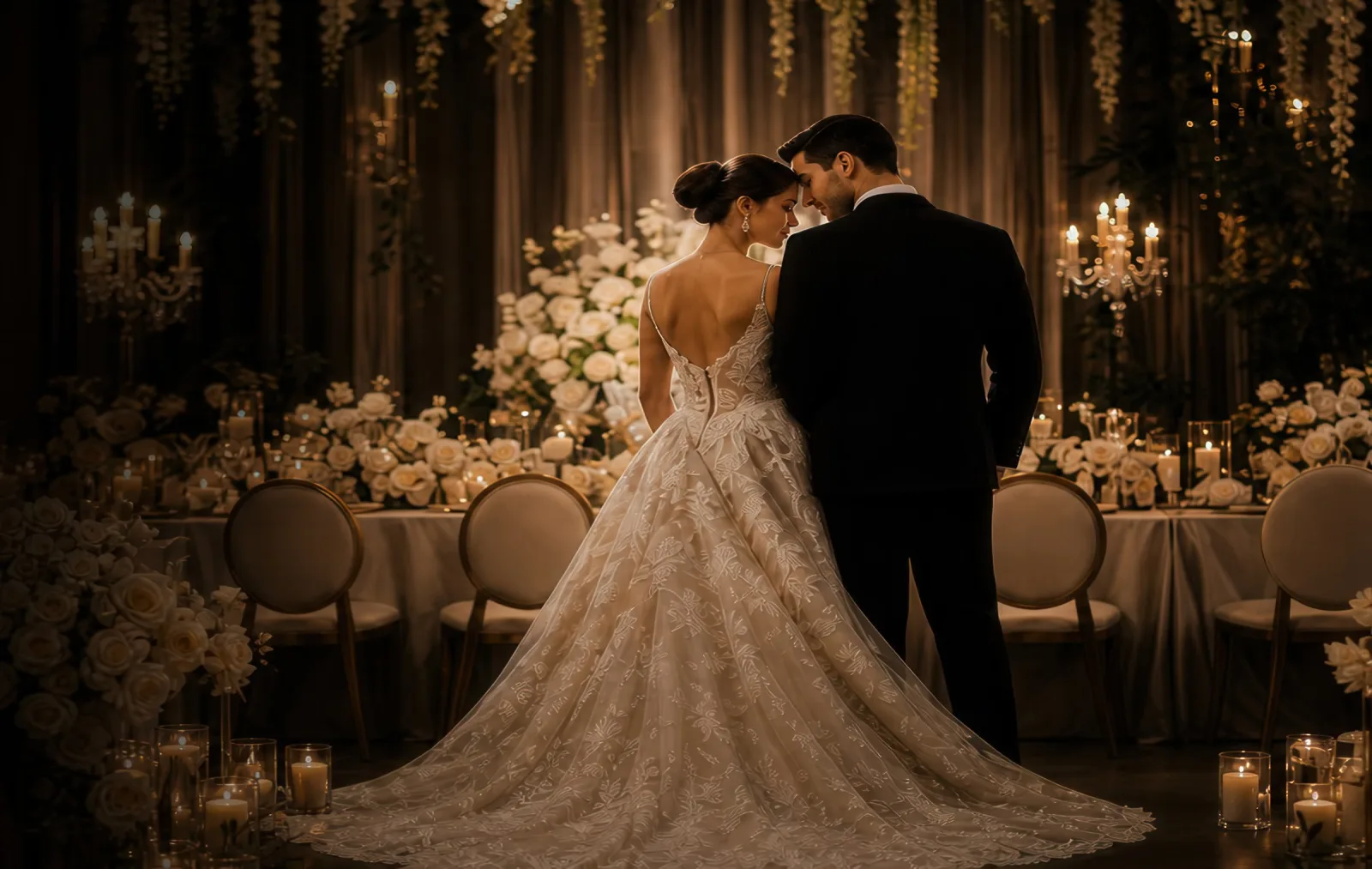 Candlelit wedding reception styled by Elegant Occasions