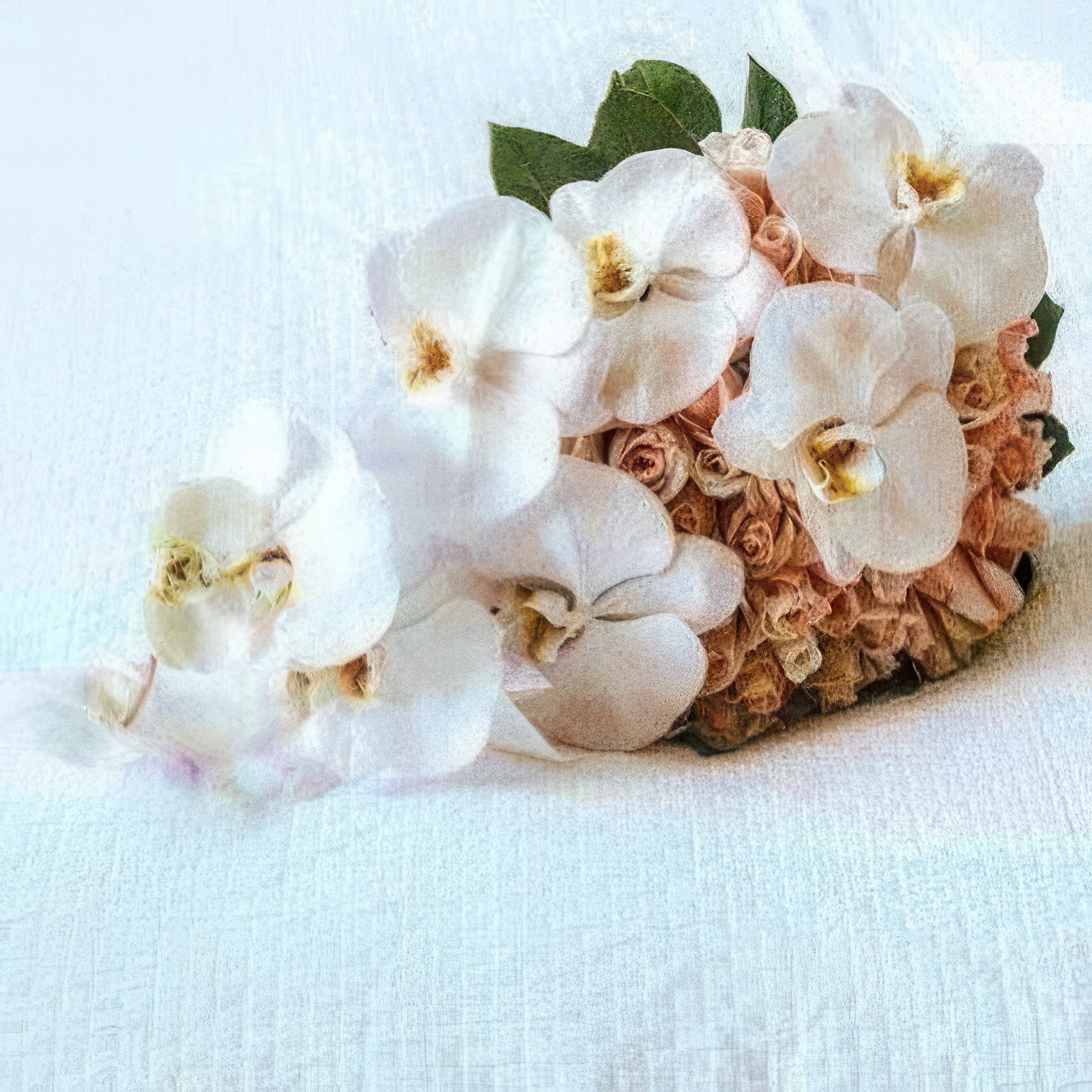 White floral styling detail with soft petals