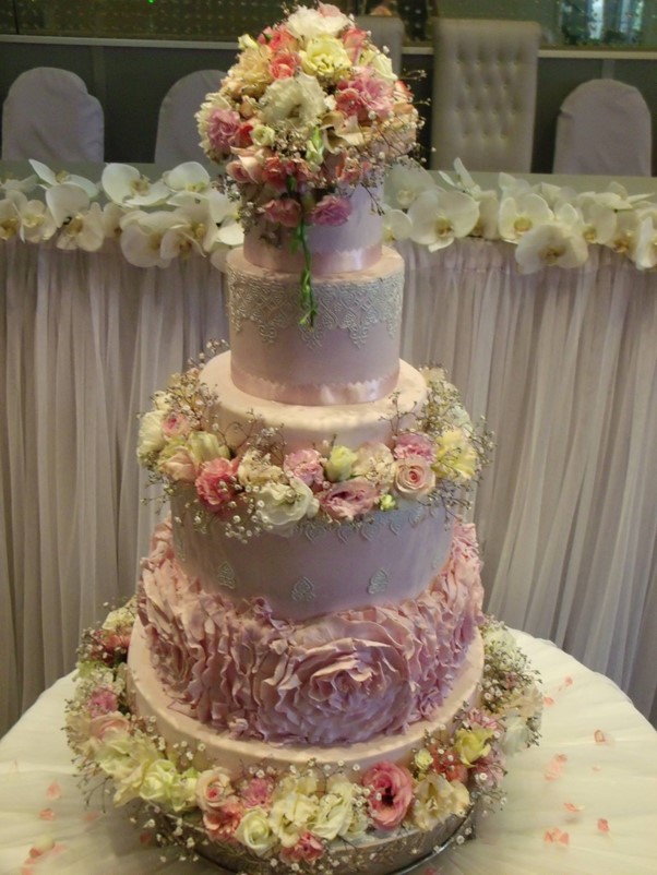 Pink Wedding Cake for 6 tier cake