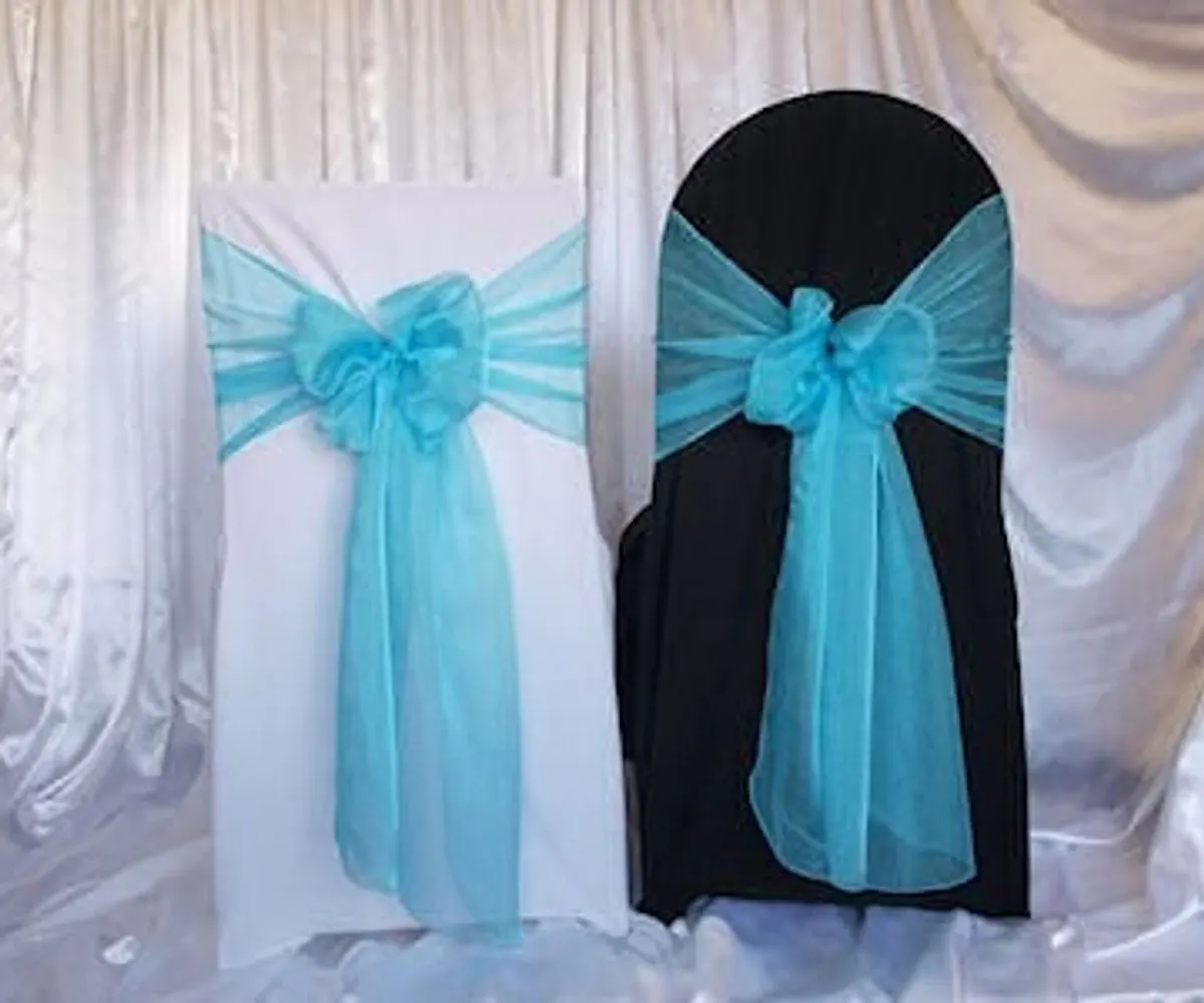 Tiffany blue organza sash