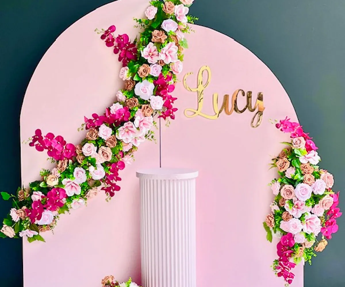 Pink floral backdrop