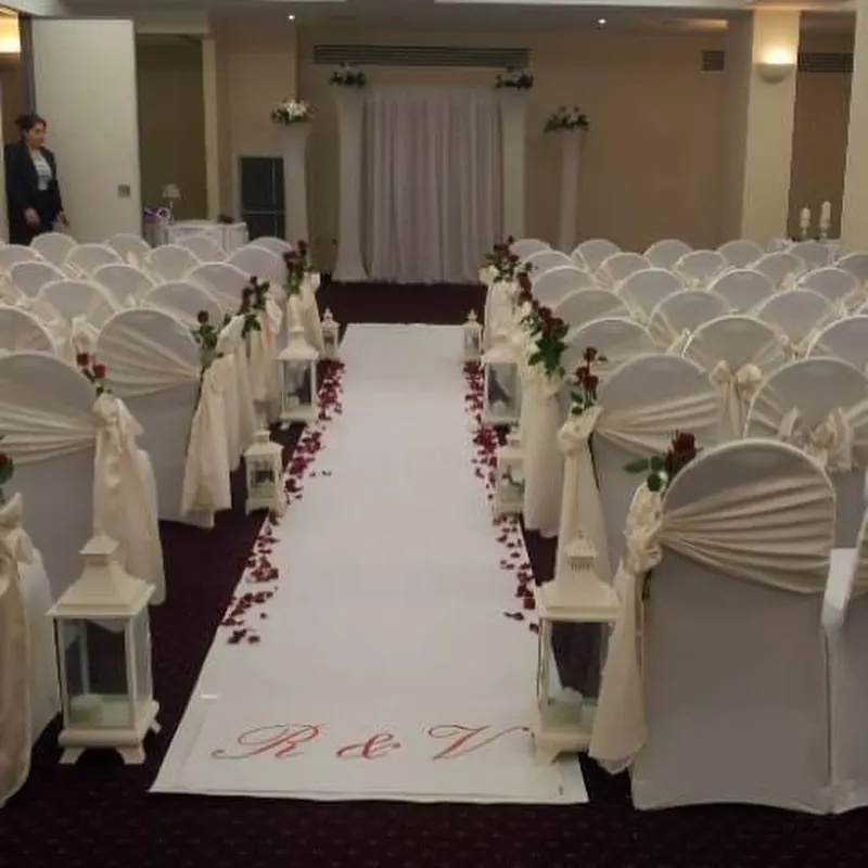 Red And White Wedding for indoor ceremony