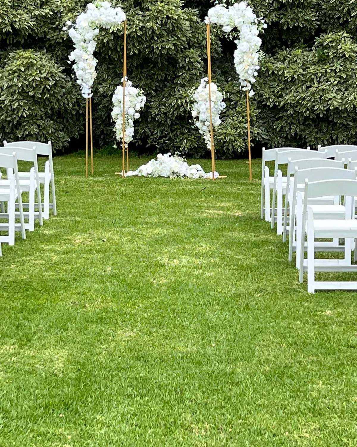 White Stands For Ceremony for Garden wedding