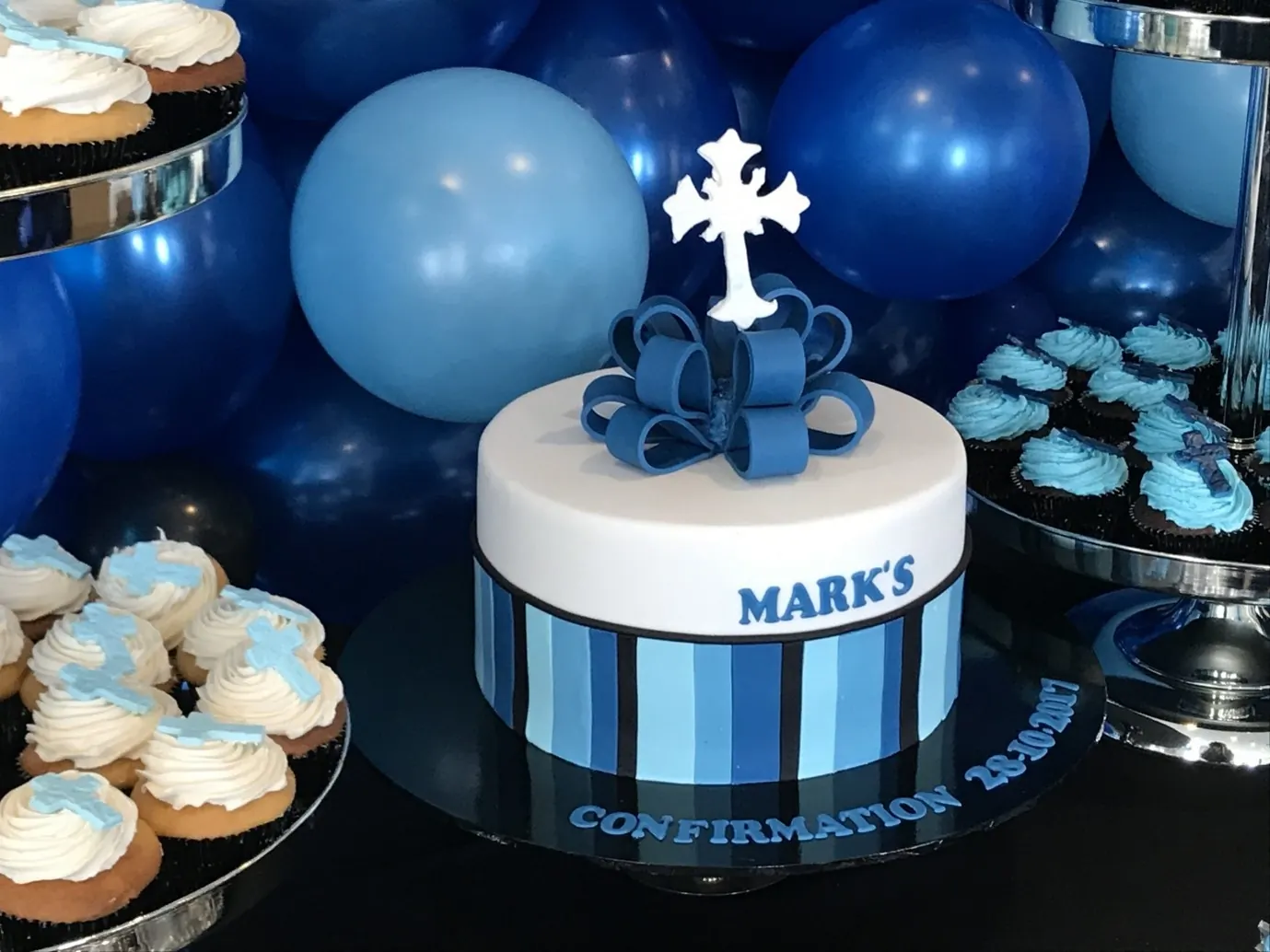 Confirmation Cake for Cros and bow cake