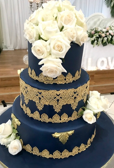 Navy Blue Cake for blue and gold