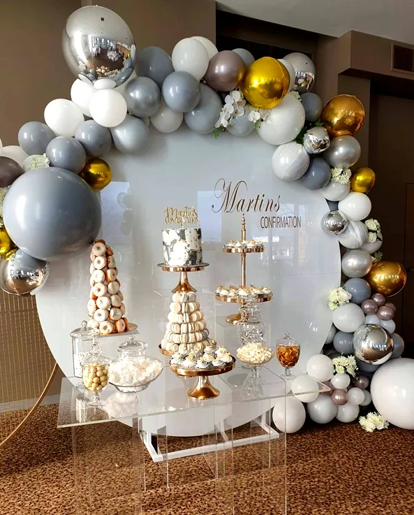 Gold And Silver Backdrop for Circle Balloon Backdrop