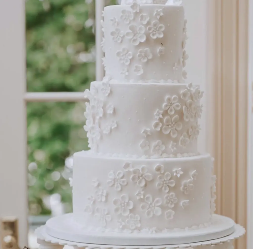 3 Tier Cake With Fondant Flowers for Spray of flowers cake