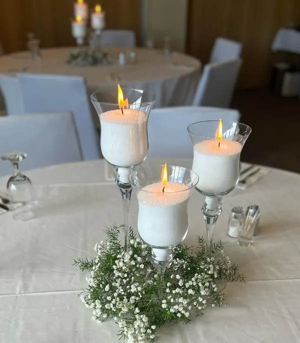 Fluted Candle Holders for trio of vases