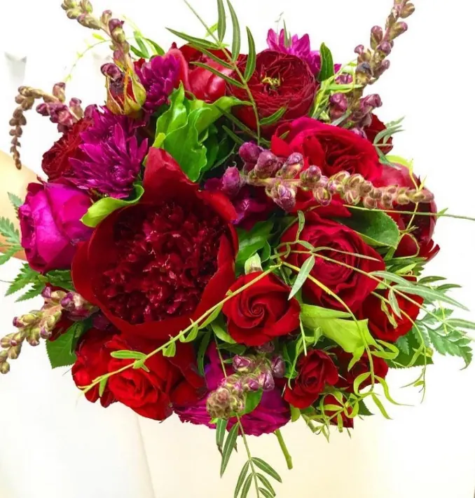 Pinks And Red Bouquet for Regal red