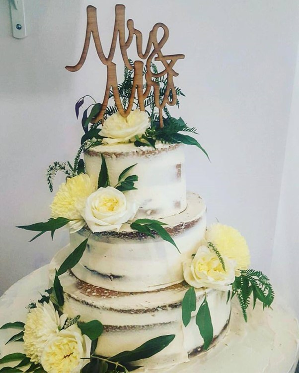 Semi Nude 3 Tier Cake for Rustic elegance cake