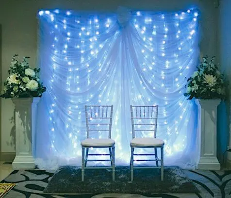 Swaged Light Up Backdrop for scalloped lights