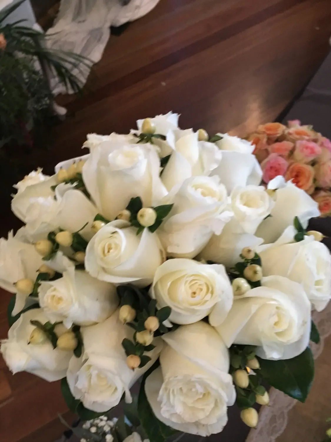 White Bridal Posy for Roses and hypericum