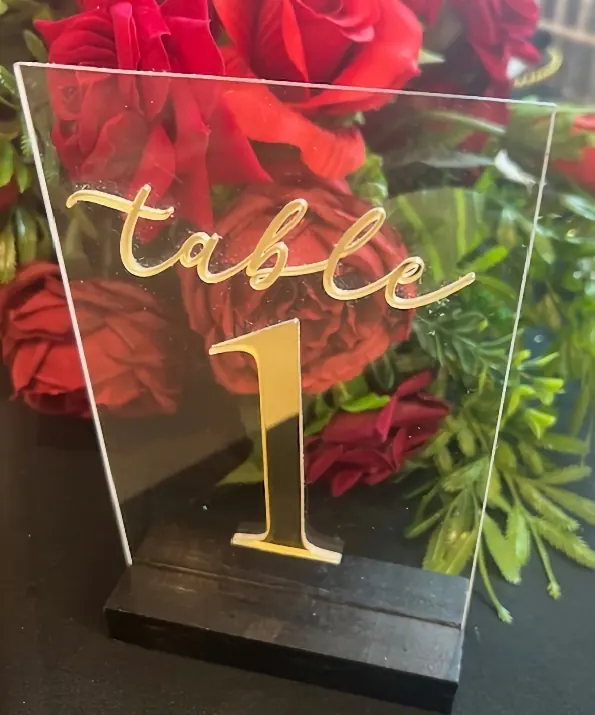 Gold Table Numbers for Gold acrylic table number