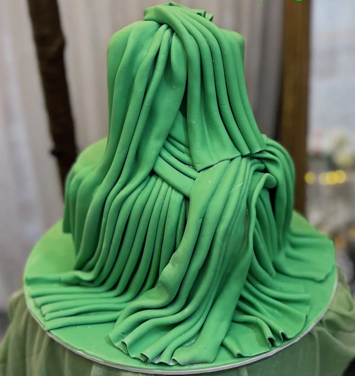 Coloured Wedding Cake for fondant draped cake