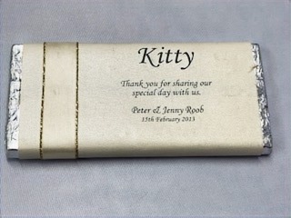 Personalised Chocolate Wraps for Chocolate place card