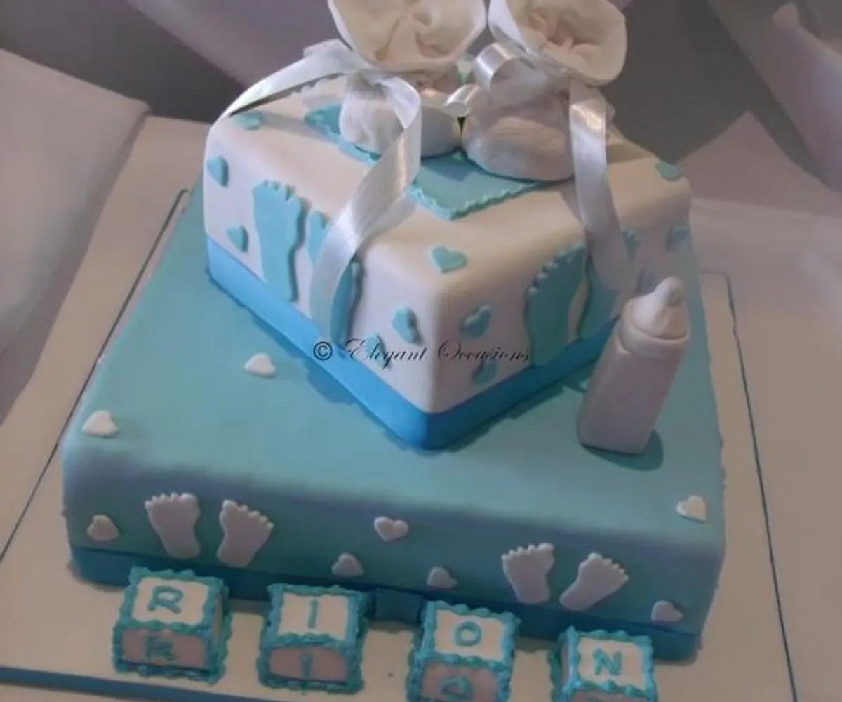 2 tier christening cake