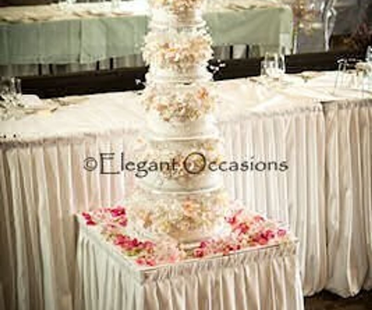 5 tier floral wedding cake