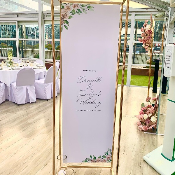 Gold And White Welcome for gold welcome stand