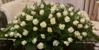 white casket flowers