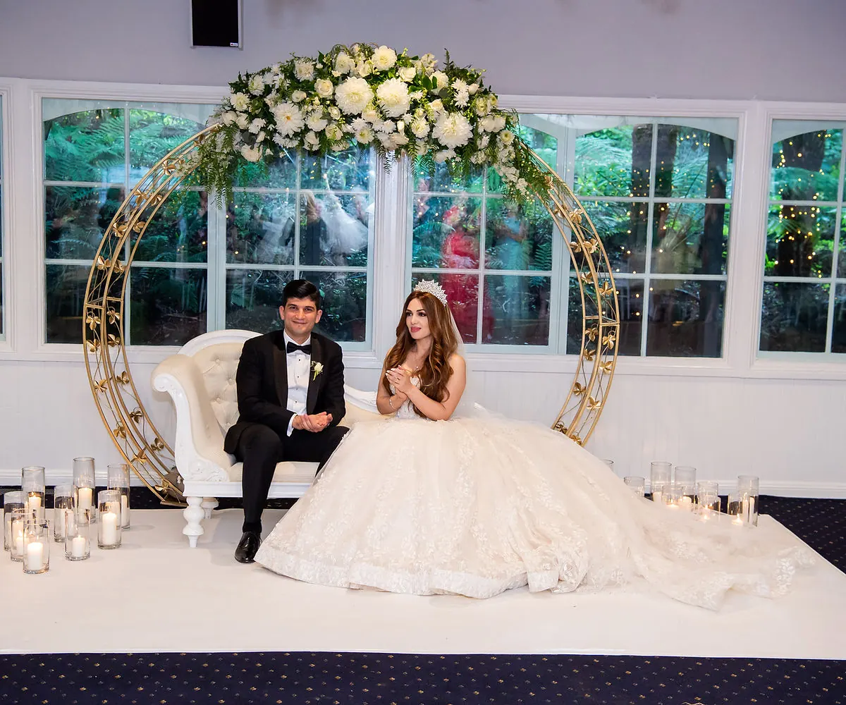 gold and white wedding