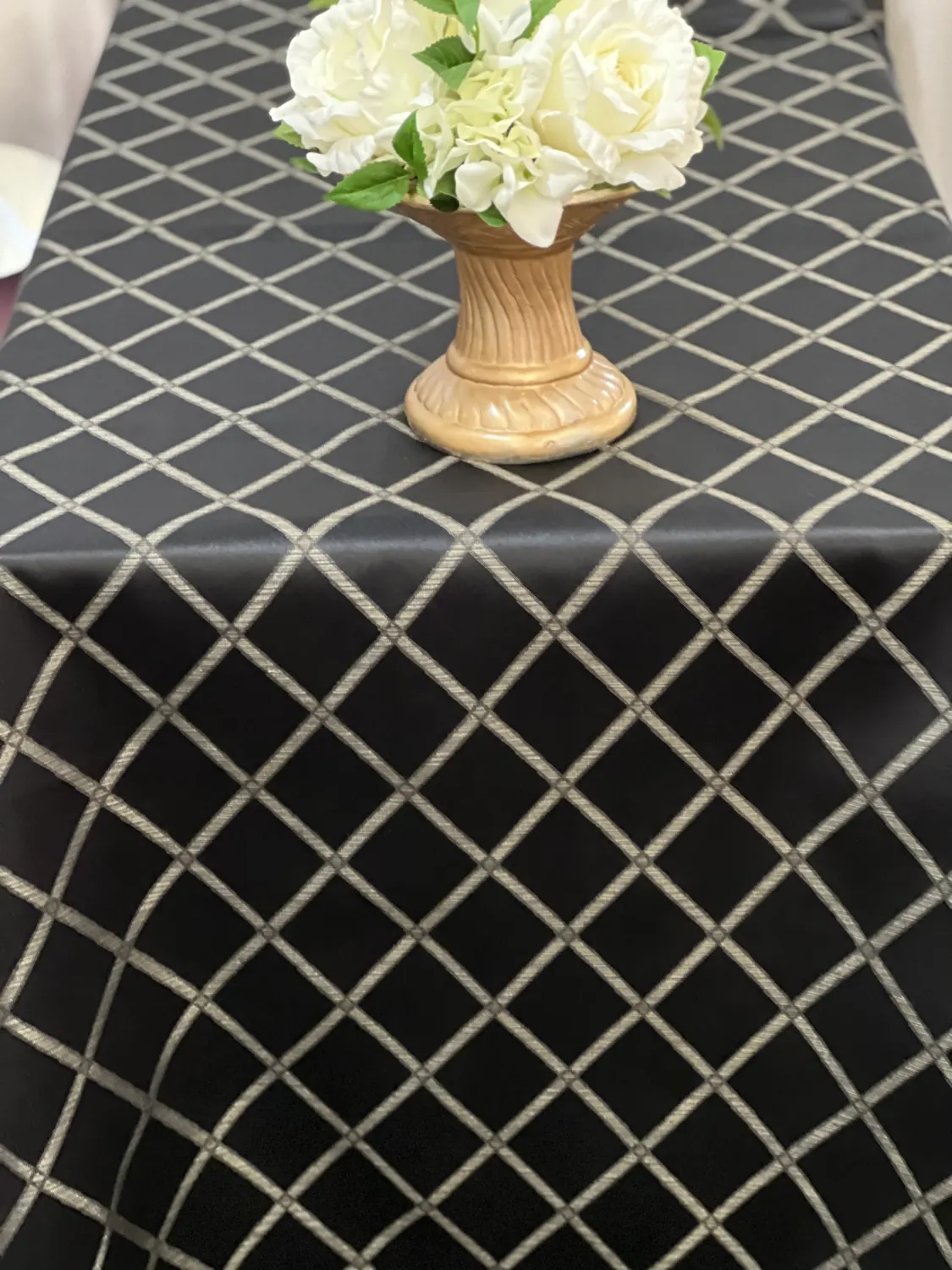 Black Thick Satin With Gold Pattern Square Cloth for black thick satin with gold pattern square cloth