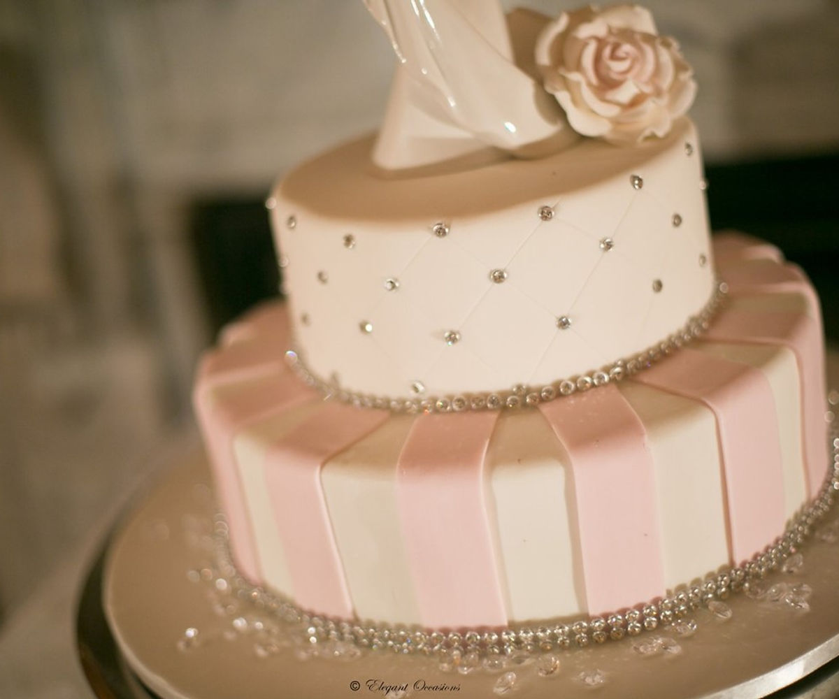 Pink and white cake