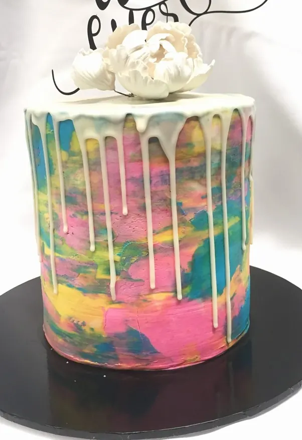 Multicoloured Drip Cake for Rainbow coloured cake
