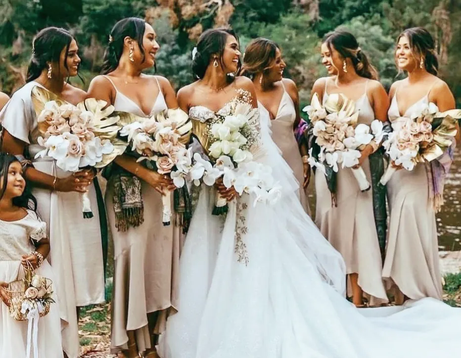 Elaborate Bouquets for blush and gold