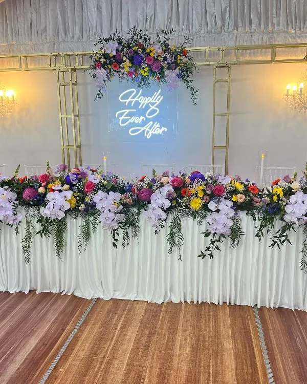 Neon Sign With Chandeliers And Truss Arch for Beauty and the beast