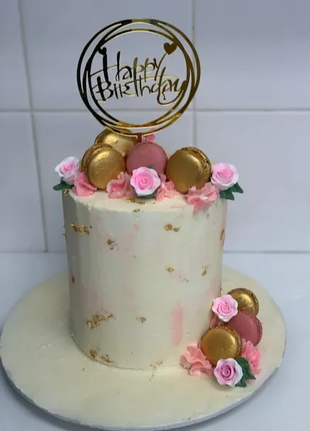 Girl's Birthday Cake for Pink and gold cake