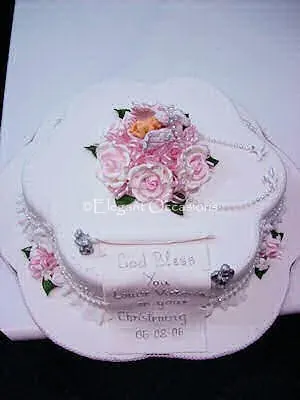 Baby And Flowers Christening Cake for Baby pram christening cake