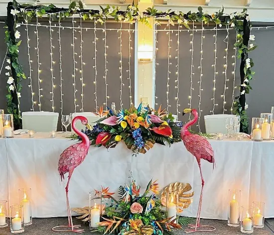 Tropical Flower Bridal Table Decor for Tropical Flowers