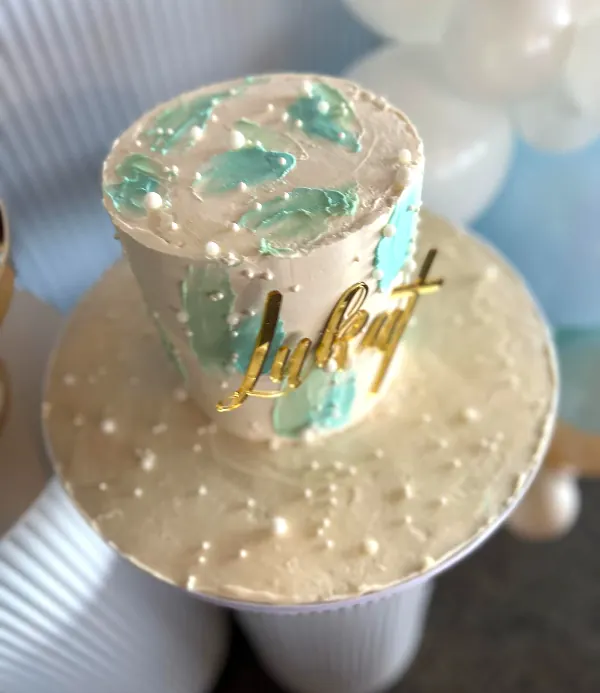 Modern Baptism Cake for Blue and white christening cake