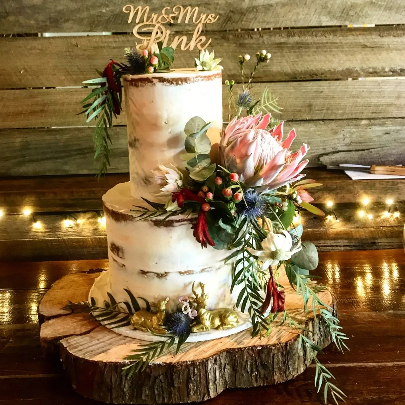 Rustic Cake With Native Flowers for Native flowers