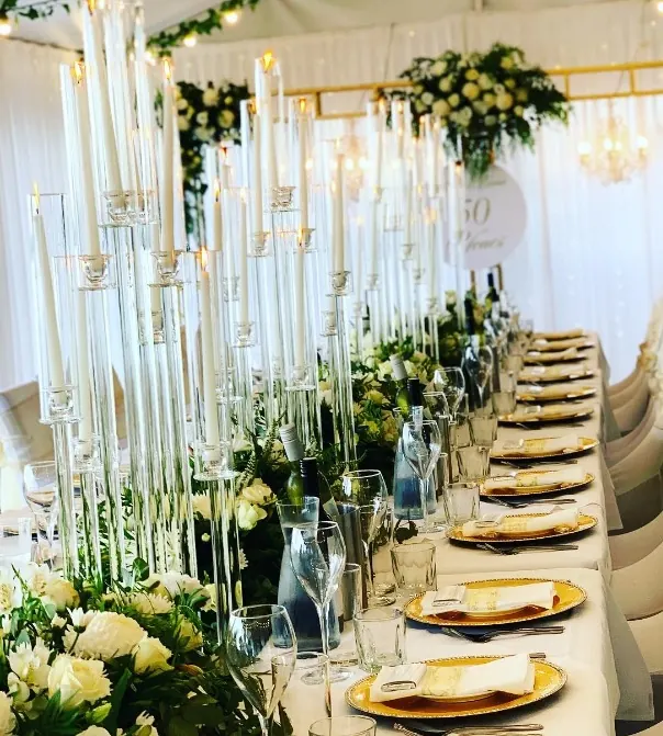 10 Level Glass Candelabra for Glass multilevel candelabras